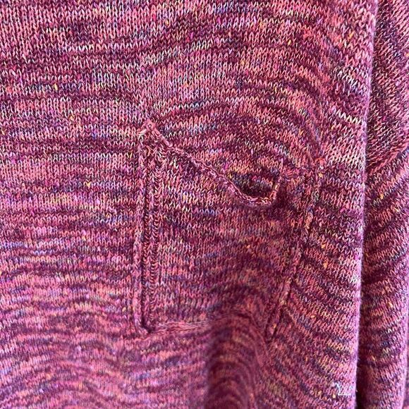 Free People Prism Pullover Sweater Oversized Slouchy Raw Edge Coral Red Size S - Picture 6 of 6